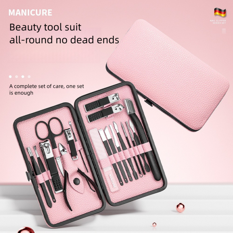 Mens Grooming Kit Gift Set - 18종 매니큐어 페디큐어 세트, 전문가용 스테인리스
