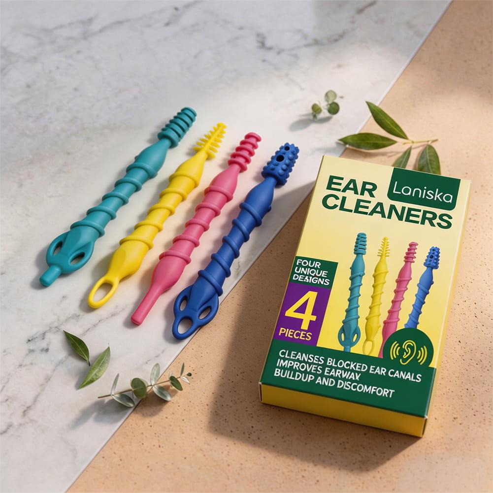Ear Wax Remover - 4개입 부드러운 실리콘 귀지 제거 도구,