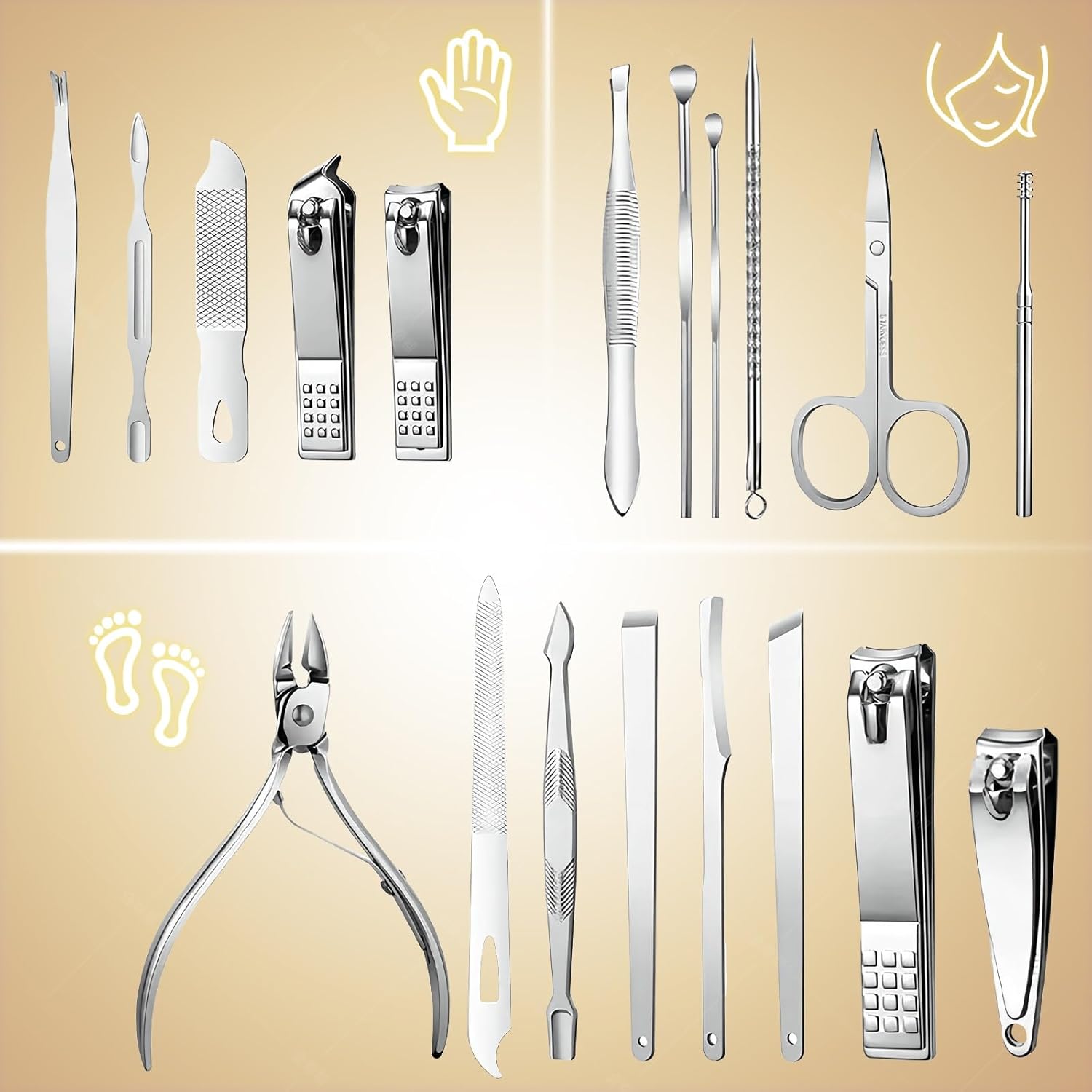 19종 네일 클리퍼 세트, 매니큐어 페디큐어 키트, 스 - Mens Grooming Kit Gift Set 리뷰 및 가격
